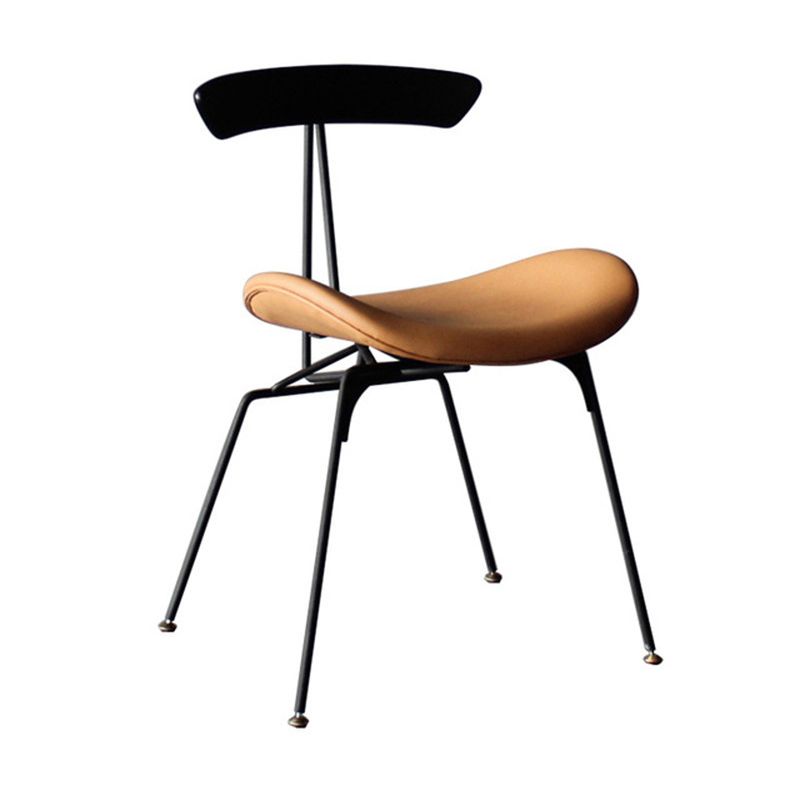 Industrial Black Opening Back Dining Side Chair Kitchen Metal Dining Side Chair Clearhalo ' kitchen&dining_furn' 'Dining Chairs' 'Dining Tables & Seating' 'dining_chair' 'furn' 'furn_dining_chair' 'Furniture' 'furniture_dining_chair' 'Kitchen & Dining Furniture' 'kitchen' 1200x1200_bd3c75f8-9260-411b-82d8-274bb4ab7b09