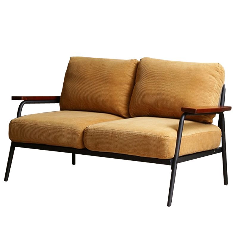 Loose Back Square Arm Classic Industrial Settee for Apartment and Living Room Clearhalo 'furn' 'furn_sofas' 'Furniture' 'furniture_sofas' 'kitchen' 'kitchen_sofas' 'Living Room Furniture' 'Sofa' 'sofas' 1200x1200_bd3d1892-9df6-44bd-80ff-7d1c4e8b1285