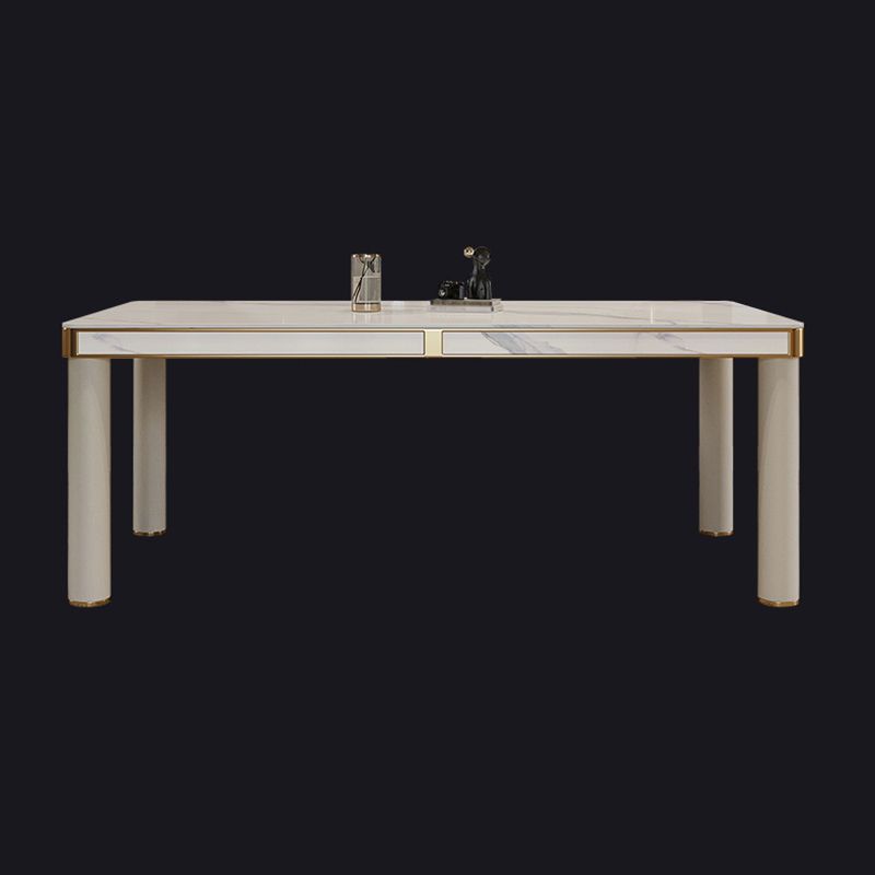 Luxury Sintered Stone Dining Table 4 Legs Base Scratch Resistant Rectangle Table for Home Clearhalo ' dining_table' 'Dining Tables & Seating' 'Dining Tables' 'furn' 'furn_dining_table' 'Furniture' 'furniture_dining_table' 'Kitchen & Dining Furniture' 'kitchen&dining_furn' 'kitchen' 'kitchen_dining_table' 1200x1200_bd3ebd0e-8c9a-47a6-a246-957092360314
