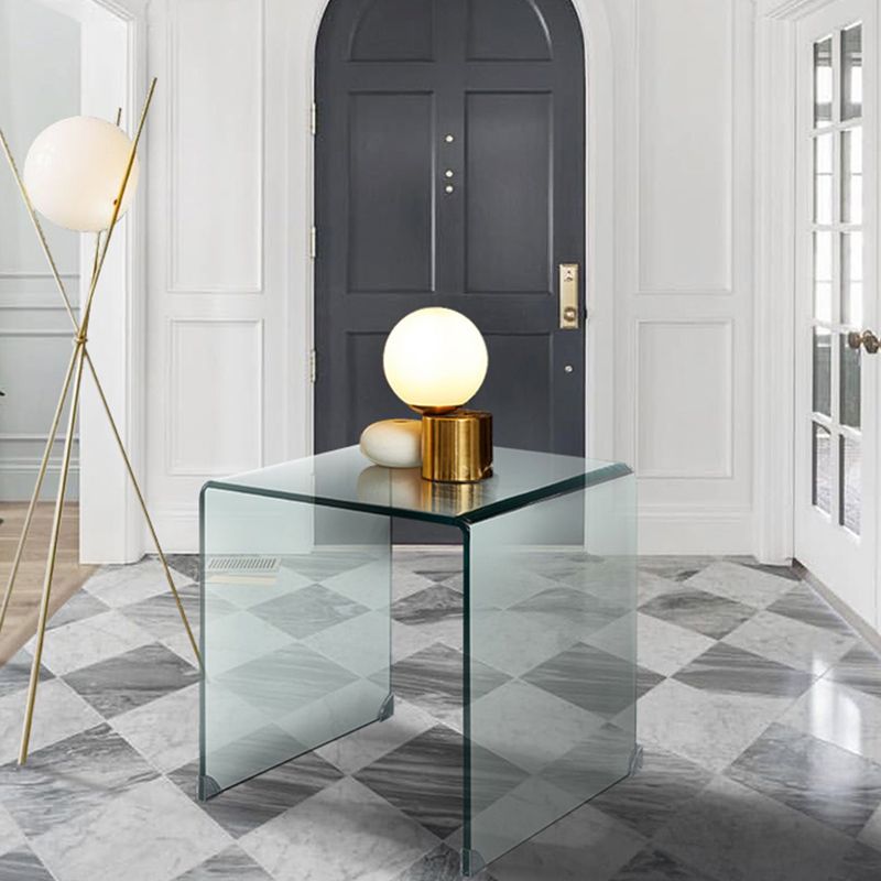 Contemporary Transparent Side Table Novelty Small Glass End Table for Home Clearhalo 'Coffee & Accent Tables' 'End & Side Tables' 'end_side_table' 'end_side_tables' 'furn' 'furn_end_side_tables' 'Furniture' 'furniture_end_side_table' 'Living Room Furniture' 1200x1200_bd4096f4-d228-42ae-be4b-b003d56c79fd