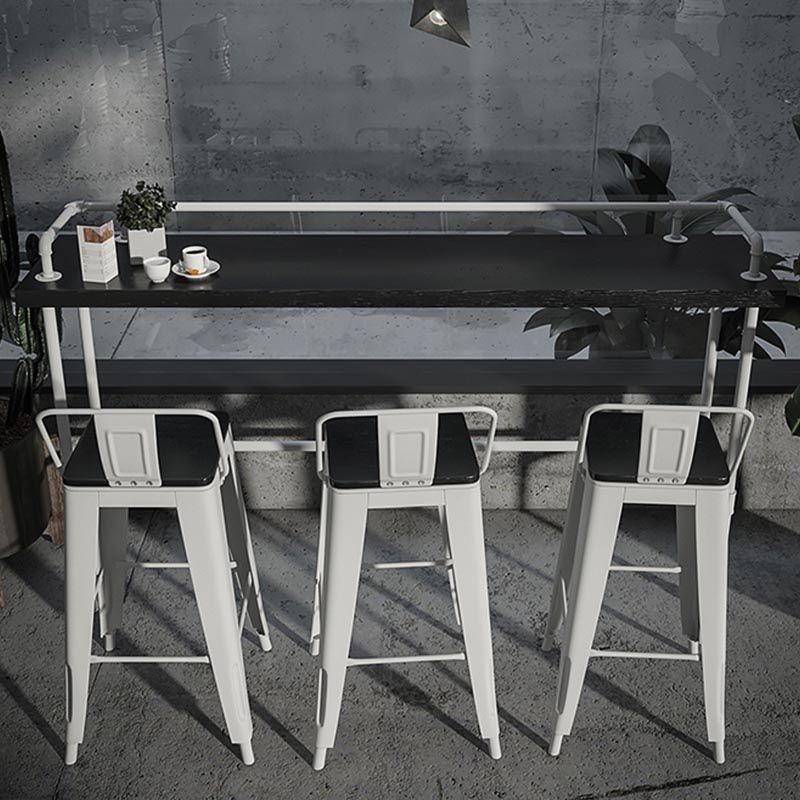Industrial Rectangle Wood Bar Table 42-inch Height Water Pipe Pedestal Bistro Table Clearhalo 'Bar Furniture' 'Bar Tables' 'bar_tables' 'furn' 'furn_bar_tables' 'Furniture' 'Kitchen & Dining Furniture' 1200x1200_bd416c7c-51dc-4f0f-953f-a97d8de1199b