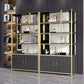 78.7"H Modern Style Bookcase Metal Open Back Bookshelf with Door for Home Office