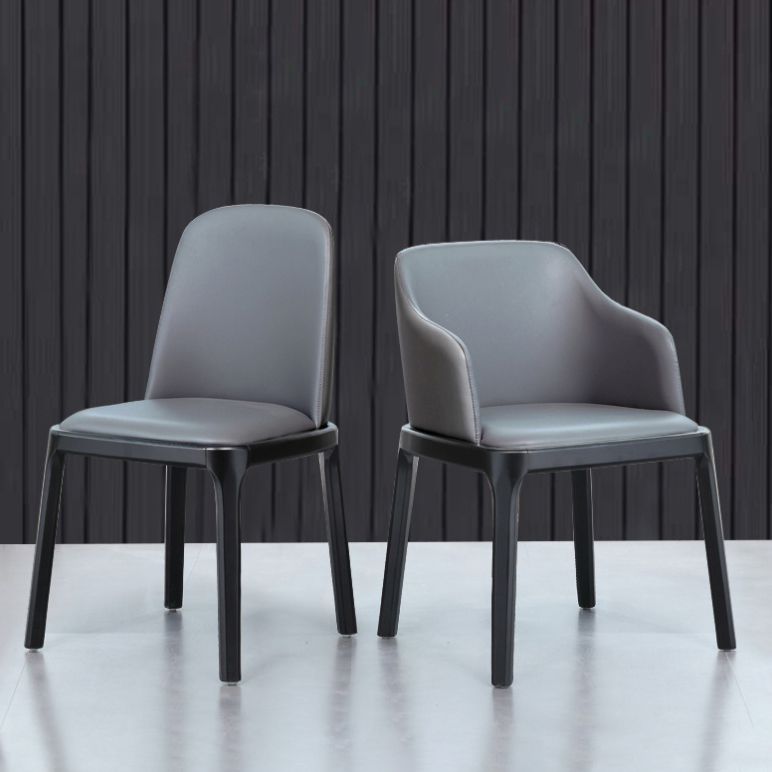 Industrial Ash Parsons Side Chair Matte Finish Leather Dining Chair (Set of 2) Clearhalo ' kitchen&dining_furn' 'Dining Chairs' 'Dining Tables & Seating' 'dining_chair' 'furn' 'furn_dining_chair' 'Furniture' 'furniture_dining_chair' 'Kitchen & Dining Furniture' 'kitchen' 1200x1200_bd41c985-03e4-4ad8-8822-683f6e3ce7ec