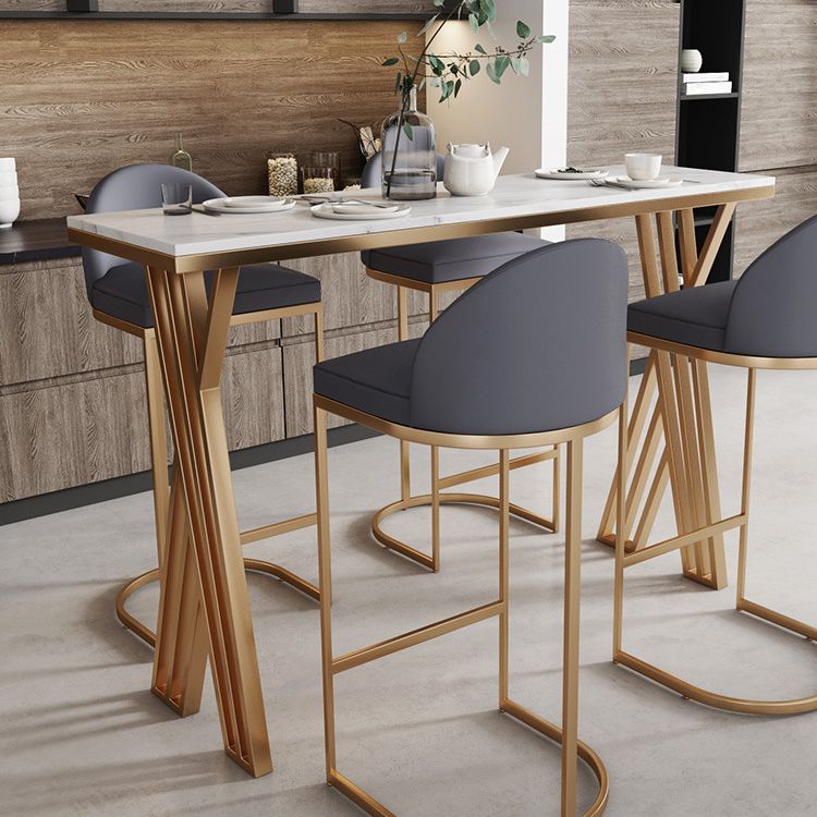 Distallo da bar per bistrot bianco e oro tavolo da bar in pietra contemporanea