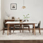 Mesa de comedor rectangular de piedra blanca contemporánea con 4 pies