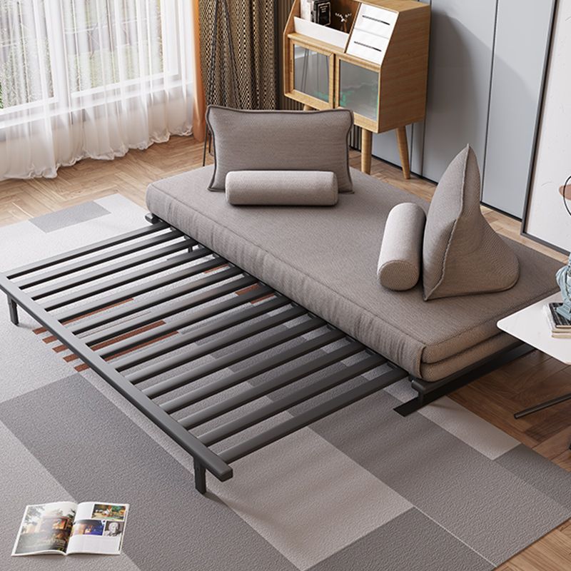 Modern Style Convertible Sofa Round Arm Upholstered Sofa Bed with Mattress Clearhalo 'furn' 'furn_futons' 'Furniture' 'Futons & Daybeds' 'Futons' 'Living Room Furniture' 1200x1200_bd451cc3-6dc8-4c59-a4a6-4a9f35df3ba1