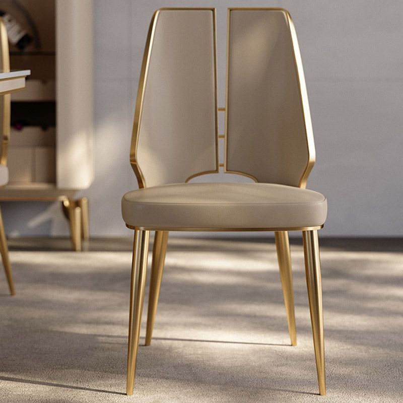 Küche Glam Dining Armless Stuhl Wingback Metallbeinseitenstuhl