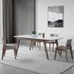 Mesa de comedor rectangular industrial Mesa de piedra sinterizada con patas de madera