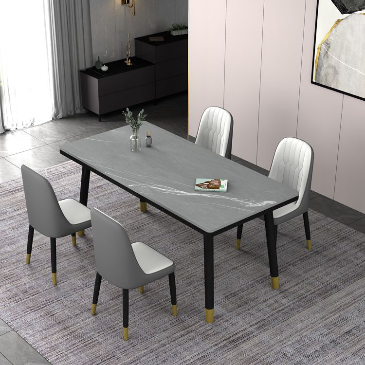 Dining Room Set Nordic Sintered Stone Rectangular Dining Table with Trestle Base Clearhalo 'Dining Room Sets' 'Dining Tables & Seating' 'dining_room_set' 'furn' 'furn_dining_room_set' 'Furniture' 'furniture_dining_room_set' 'Kitchen & Dining Furniture' 'kitchen&dining_furn' 'kitchen' 1200x1200_bd46f548-5b58-4a7d-ae03-a8d26bf9a0e3