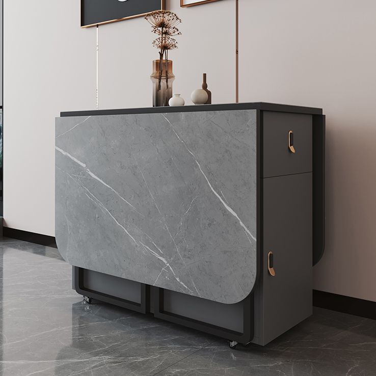 Modern Dining Table Sintered Stone Drop-Leaf Dining Table for Home Use Clearhalo ' dining_table' 'Dining Tables & Seating' 'Dining Tables' 'furn' 'furn_dining_table' 'Furniture' 'furniture_dining_table' 'Kitchen & Dining Furniture' 'kitchen&dining_furn' 'kitchen' 'kitchen_dining_table' 1200x1200_bd476fd3-4985-49c9-8582-5ee726323e73