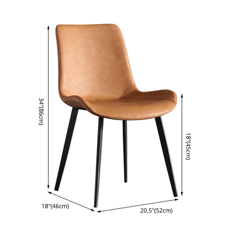 Modern PU Leather Dining Chair Solid Back Matte Finish Chair for Kitchen Clearhalo ' kitchen&dining_furn' 'Dining Chairs' 'Dining Tables & Seating' 'dining_chair' 'Furniture' 'furniture_dining_chair' 'Kitchen & Dining Furniture' 'kitchen' 1200x1200_bd489724-4f88-427a-975a-3bf45efb4d34