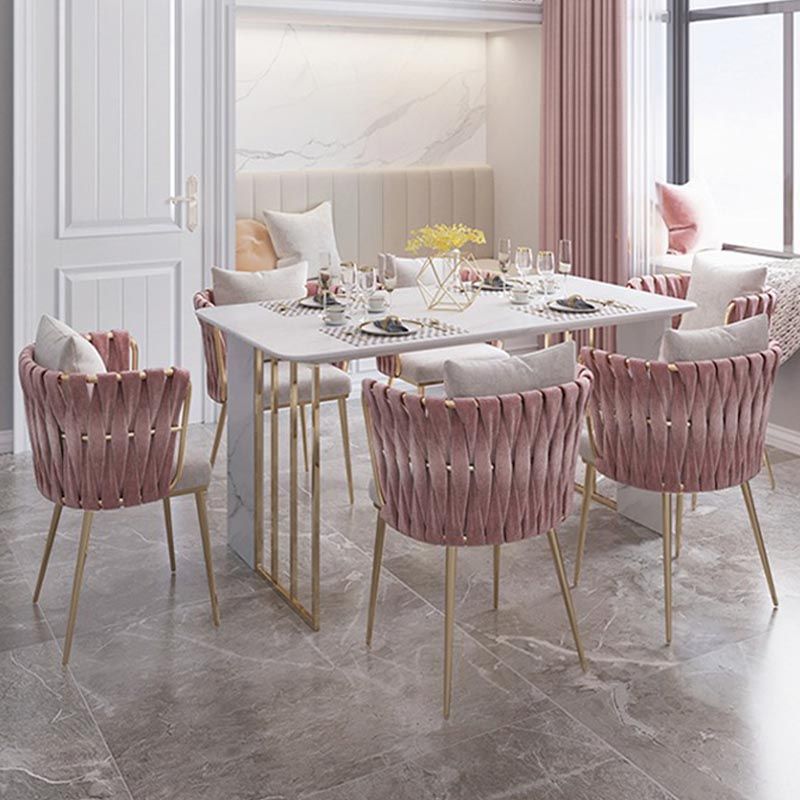 Glam Upholstered Dining Arm Chair Velvet Dining Chair with Gold Legs Clearhalo 'Dining Chairs' 'Dining Tables & Seating' 'dining_chair' 'furn' 'furn_dining_chair' 'Furniture' 'Kitchen & Dining Furniture' 1200x1200_bd498a37-7384-441b-9dd0-b9c3d4cb6353