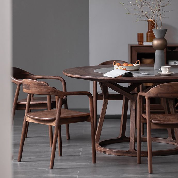 Massivholz Essarm Stuhl offener Essstuhl für Esszimmer offener Rücken