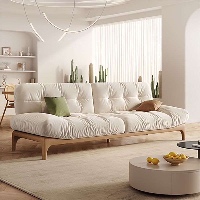 Tropical White Tufted Armless Living Room Faux Leather Seating Clearhalo 'furn' 'furn_sofas' 'Furniture' 'Living Room Furniture' 'Sofa' 'sofas' 1200x1200_bd4b7c84-f674-4de7-867f-a4879deb7add