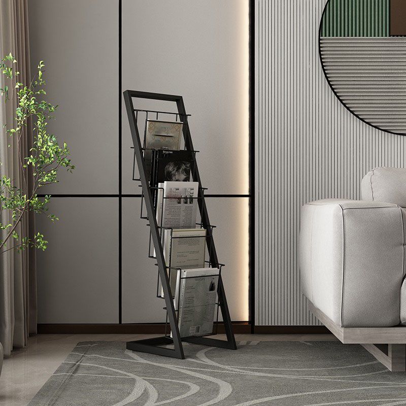 Industrial Iron Ladder Bookshelf Vertical Closed Back Bookshelf for Living Room Clearhalo 'Bookcases' 'furn' 'furn_bookcases' 'Furniture' 'furniture_bookcases' 'kitchen' 'kitchen_bookcases' 'Living Room Furniture' 'Office Furniture' 1200x1200_bd4bca1a-e054-4424-8078-fa288b960128