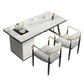 Metal Double Pedestal Table Modern Stone Top Rectangle Counter Dining Table Clearhalo 'Dining Tables & Seating' 'Dining Tables' 'dining_table' 'furn' 'furn_dining_table' 'Furniture' 'furniture_dining_table' 'Kitchen & Dining Furniture' 'kitchen' 'kitchen_dining_table' 1200x1200_bd4d2836-08b2-43dd-b547-0593ef48155f