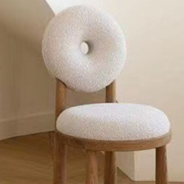 Contemporary Upholstered Armless Chair Home Metal Legs Dining Chair