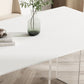 Mesa de comedor rectangular moderna Mesa base acrílica de piedra sinterizada blanca