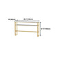 Glam Rectangle Faux Marble Bistro Table Indoor Iron Bar Dining Table with Trestle Pedestal Clearhalo 'Bar Furniture' 'Bar Tables' 'bar_tables' 'furn' 'furn_bar_tables' 'Furniture' 'furniture_bar_tables' 'Kitchen & Dining Furniture' 1200x1200_bd512eb4-e7b0-42b4-b742-8ce8f5eec761