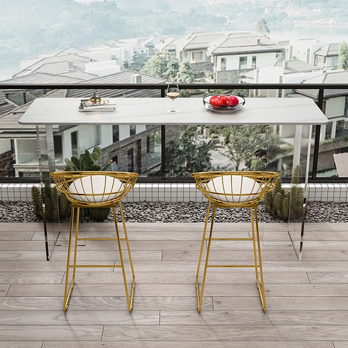 Rectangle Bar Table Set 1/2/3 Pcs Stone Bar Table and Metal Stools Clearhalo 'Bar Furniture' 'furn' 'furn_home_bar_bar_sets' 'Furniture' 'Home Bars & Bar Sets' 'home_bar_bar_sets' 'Kitchen & Dining Furniture' 1200x1200_bd51f9b9-ae0d-4445-935c-9dbf656236cb