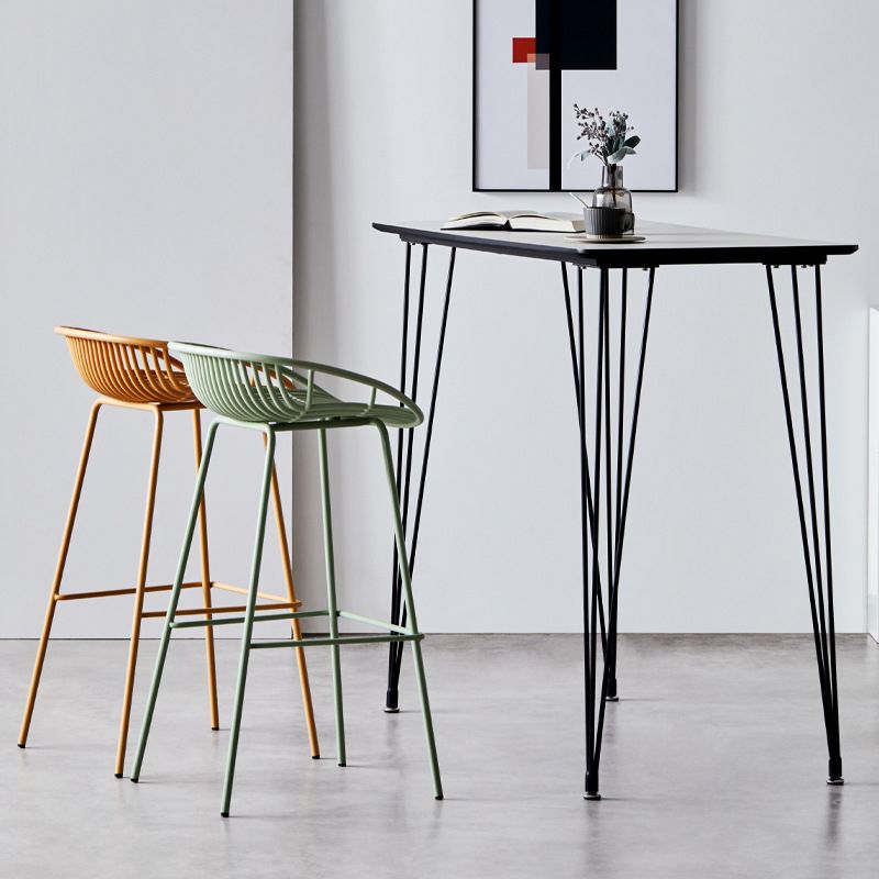 Modern Dessert Shop Low Back Stool Matte Finish Iron Bar Stool Clearhalo 'Bar Furniture' 'Bar Stools' 'bar_stools' 'furn' 'furn_bar_stools' 'Furniture' 'furniture_bar_stools' 'Kitchen & Dining Furniture' 1200x1200_bd521501-312f-4e39-adea-de06f6fda178