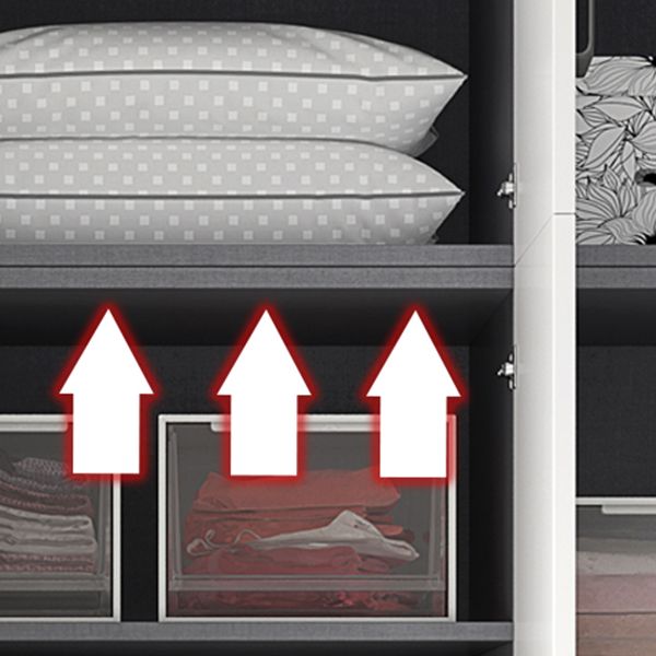 Moderne houten frame garderobe armoire vrijstaanbare garderobe met planken