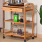 Rolling Kitchen Trolley Rectangular Bamboo Wooden Prep Table Clearhalo 'furn' 'furn_kitchen_islands_carts' 'Furniture' 'Kitchen & Dining Furniture' 'Kitchen Islands & Carts' 'kitchen_islands_carts' 1200x1200_bd5426b8-ab3d-41be-ad09-b27c9eeb9b74
