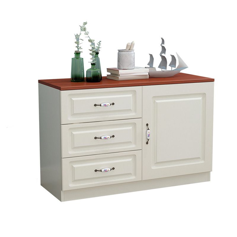 White Modern Accent Chest with Drawers 15.74" Wide Side Cabinet