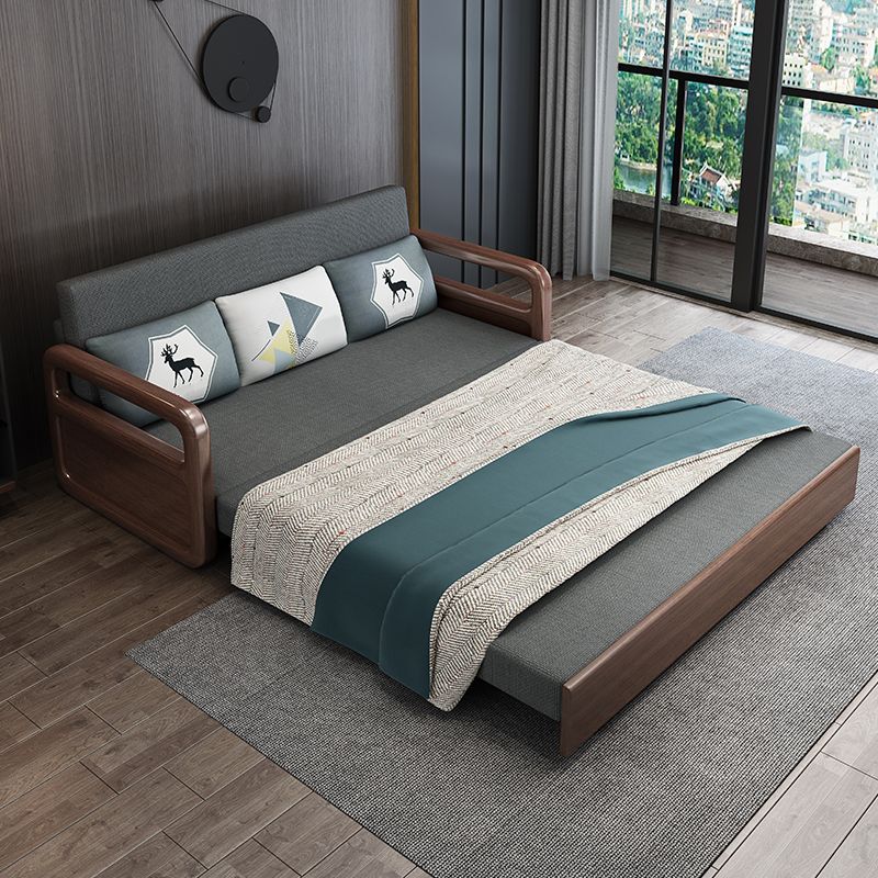 Modern cotone miscela di divano di divano in legno di divano senza braccio
