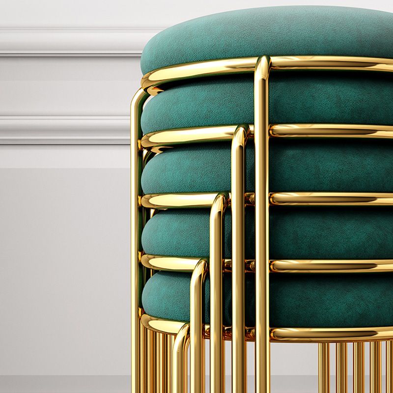 Velvet Scratch Resistant Ottoman Pure Color Round Glam Standard Round Ottoman Clearhalo 'furn' 'furn_ottomans_poufs' 'Furniture' 'Living Room Furniture' 'Ottomans & Poufs' 'ottomans_poufs' 1200x1200_bd5526a2-2357-4c0d-b324-e87538e4331d