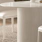 Modern Oval Dining Site Table Stone and Metal White Base Dinner Room Kitchen Table