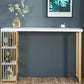 Glam White Marble Table with Rectangle Table Top Double Pedestal Table - 41.3" H Clearhalo 'Bar Furniture' 'Bar Tables' 'bar_tables' 'furn' 'furn_bar_tables' 'Furniture' 'furniture_bar_tables' 'Kitchen & Dining Furniture' 1200x1200_bd57e343-2728-44e8-b321-b01b5a44b118