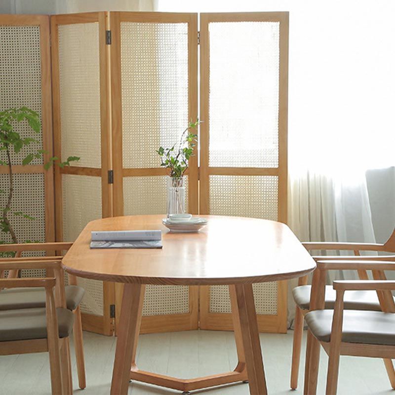 Mesa de restaurantes de simplicidad Mesa de comedor de madera maciza ovalada para comedor