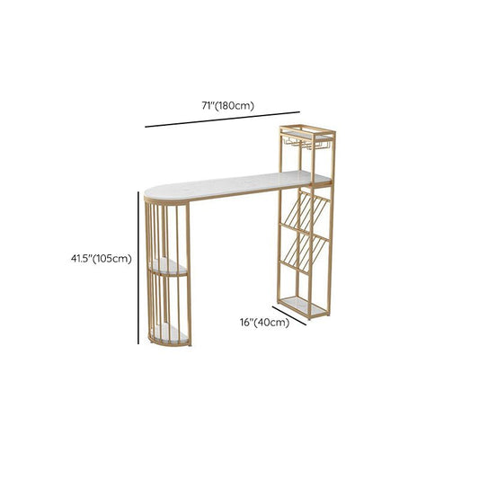 工業用フェイクマーブルバーダイニングテーブルワイングラスホルダー付きダブルペデスタルバーテーブル