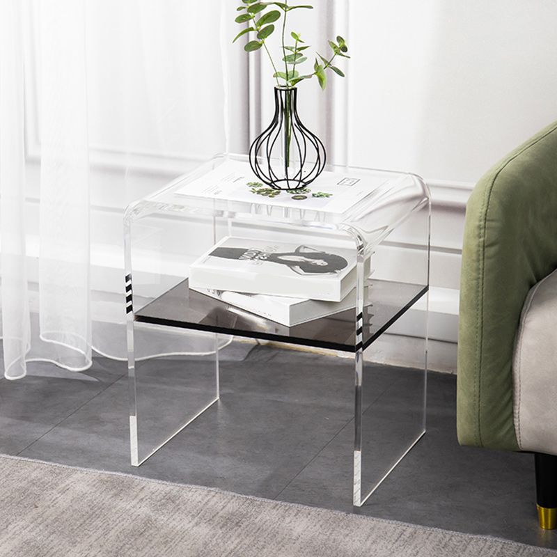 12" Wide Glam Corner Table Acrylic Storage Accent Side Table Clearhalo 'Coffee & Accent Tables' 'End & Side Tables' 'end_side_tables' 'furn' 'furn_end_side_tables' 'Furniture' 'Living Room Furniture' 1200x1200_bd5da111-1fc6-443b-b3e3-9460a4efbe1f