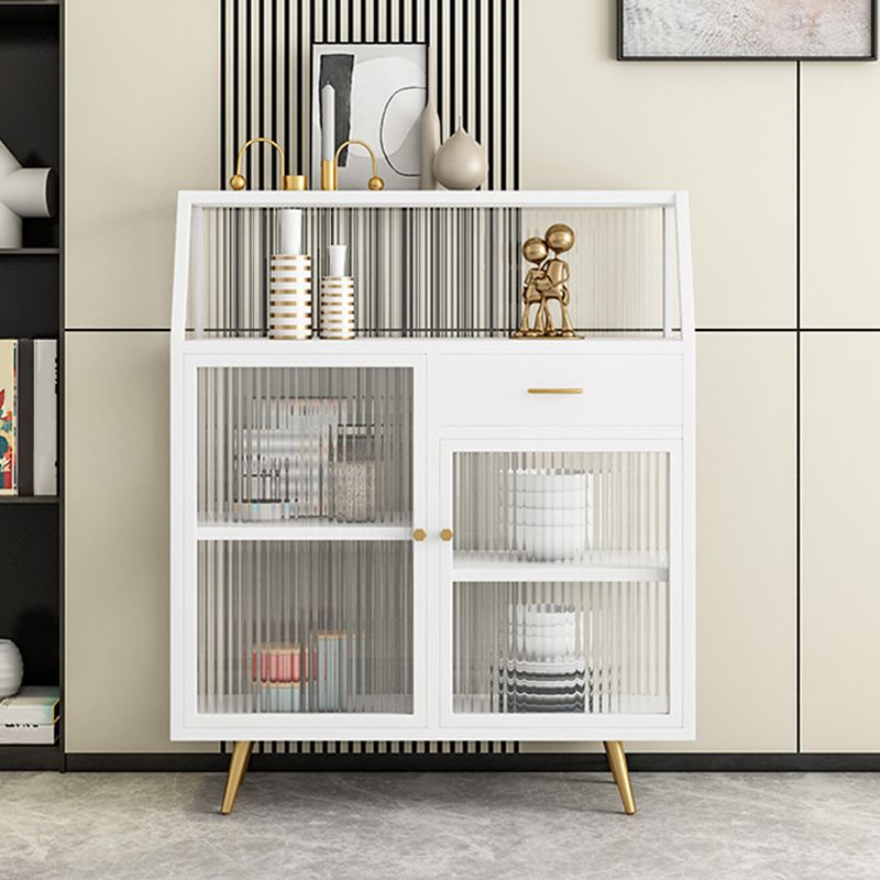 Server da pranzo con finitura opaca con gambe in metallo oro Sideboard moderno per sala da pranzo