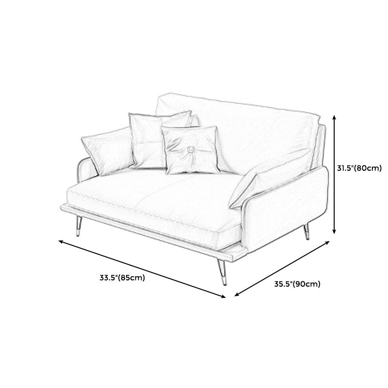 Modern Sofa with Bolster Pillows 31.5"High Square Arm Sofa with Hair Pin Legs, Dark Brown Clearhalo 'furn' 'furn_sofas' 'Furniture' 'furniture_sofas' 'kitchen' 'kitchen_sofas' 'Living Room Furniture' 'Sofa' 'sofas' 1200x1200_bd613e6a-e2a5-4673-809e-86144d3d23a8