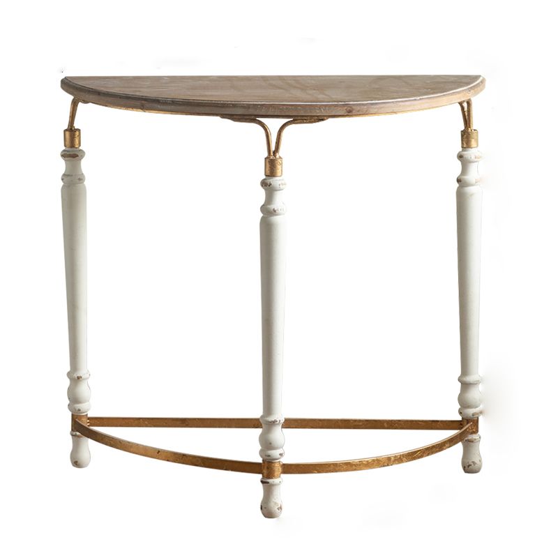 Half Moon Shape Contemporary Console Table White Wood Console Sofa Table
