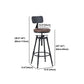 Sgabello da bar ad altezza regolabile in metallo industriale nero