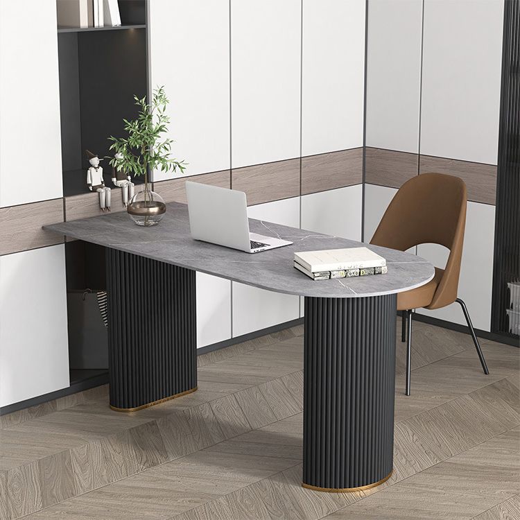 Contemporary Oval Marble Office Desk for Home or Office Writing Desk Clearhalo 'furn' 'furn_office_desk' 'Furniture' 'Office Desks' 'Office Furniture' 'office_desk' 1200x1200_bd64ef94-9a42-44c0-9f6e-34f0c6891e9d