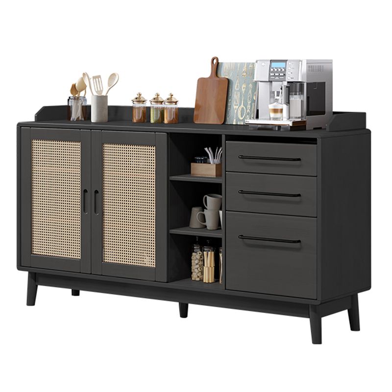 Tavolo a buffet in legno massiccio moderno bacheca laterale con cassetti e armadi