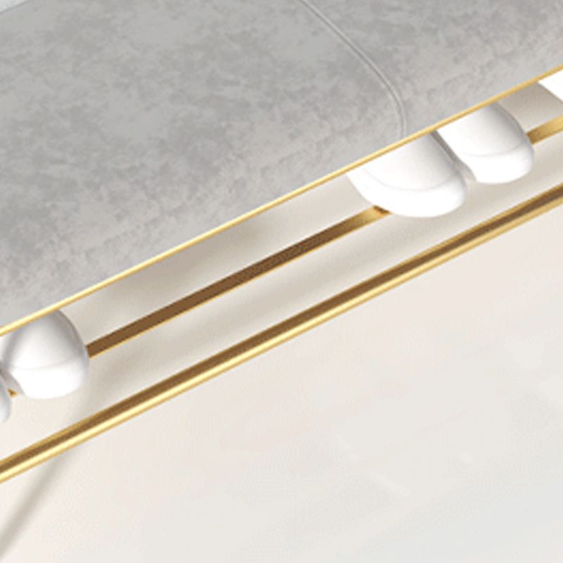 Glam Metal Seating Bench 17.7" H Cushioned Entryway Bench with Legs Clearhalo 'Benches' 'Chairs & Seating' 'furn' 'furn_benches' 'Furniture' 'Living Room Furniture' 1200x1200_bd6a428d-eae2-460c-aabe-116ceeef77db