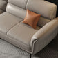 Genuine Leather Flared Arm Sofa Mid-Century Modern Sofa in Gray of 37.4" High