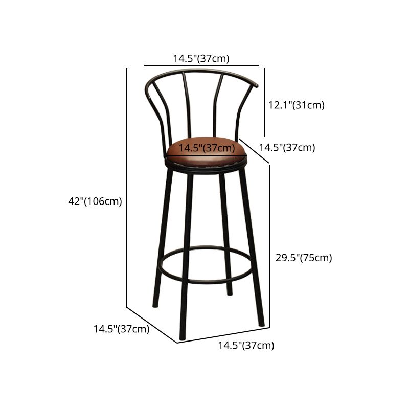 Industrial Bar and Counter Stool Brown Stool with Black Base Clearhalo 'Bar Furniture' 'Bar Stools' 'bar_stools' 'furn' 'furn_bar_stools' 'Furniture' 'furniture_bar_stools' 'Kitchen & Dining Furniture' 1200x1200_bd6c98fe-a0c4-4b0b-89d5-c20439efa989