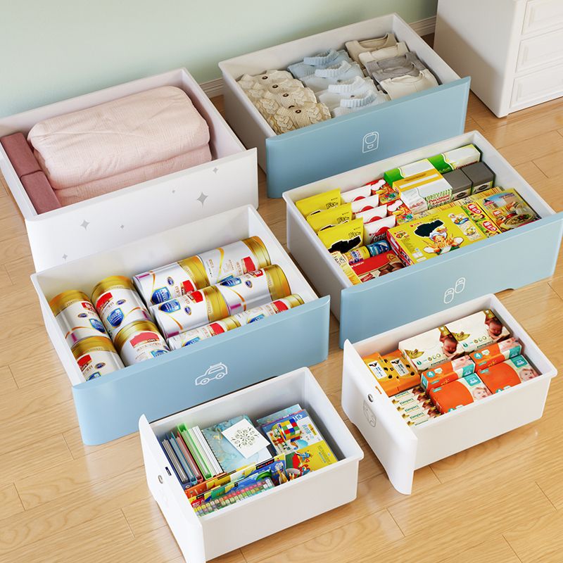 Contemporary Style Non-Hanging Armoire Plastic Storage Cabinet with Drawers Clearhalo 'Armoires & Wardrobes' 'armoires_wardrobes' 'Bedroom Furniture' 'furn' 'furn_armoires_wardrobes' 'Furniture' 1200x1200_bd6d7004-1bd5-43f8-969e-5c7c90f2a513