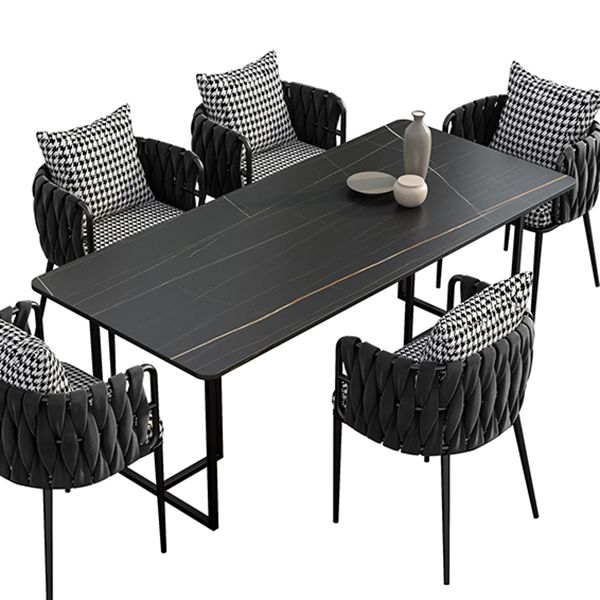 Contemporary Rectangle Dining Table Sintered Stone Dining Table with Black Double Pedestal Clearhalo ' dining_table' 'Dining Tables & Seating' 'Dining Tables' 'furn' 'furn_dining_table' 'Furniture' 'furniture_dining_table' 'Kitchen & Dining Furniture' 'kitchen&dining_furn' 'kitchen' 'kitchen_dining_table' 1200x1200_bd6f7e47-5810-40c6-ad8a-baec8e3d11bb