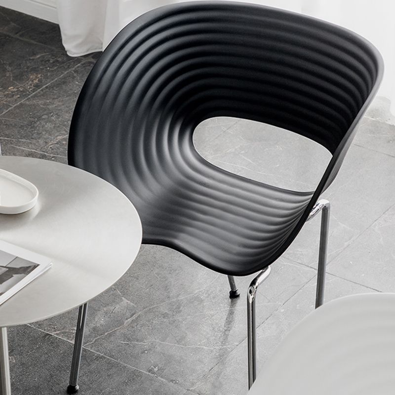 Industrial Style Plastic Dining Armless Chair Open Back Dining Side Chair for Home Use Clearhalo ' kitchen&dining_furn' 'Dining Chairs' 'Dining Tables & Seating' 'dining_chair' 'furn' 'furn_dining_chair' 'Furniture' 'furniture_dining_chair' 'Kitchen & Dining Furniture' 'kitchen' 1200x1200_bd701b1f-c99a-4163-abc1-eac34b46c63d