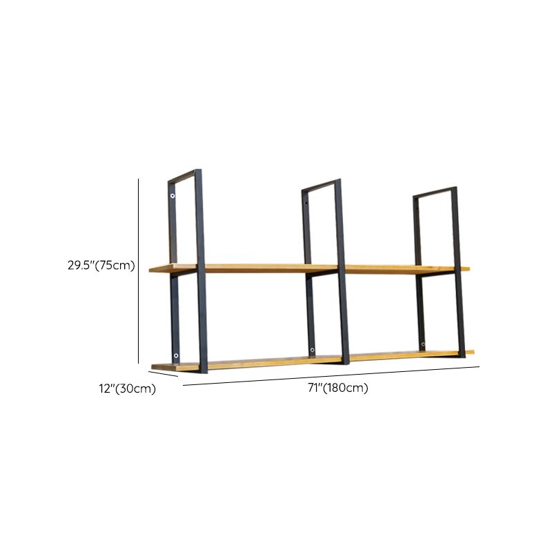 Estantería contemporánea de madera cerrada biblioteca natural flotante