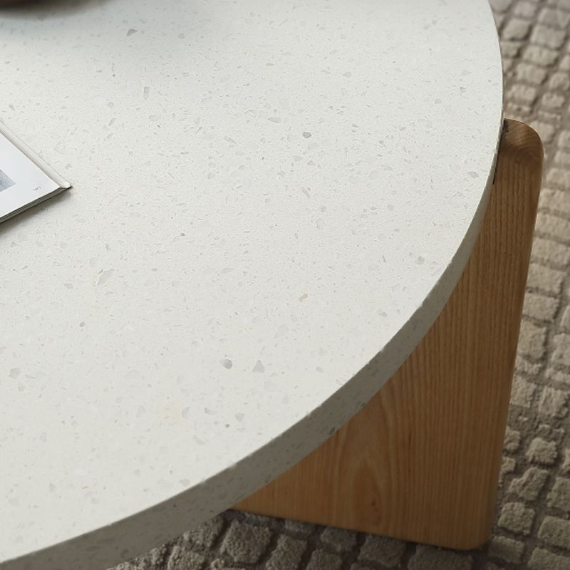 Tavolino da caffè contemporaneo Tavolino da cocktail rotondo in pietra a 3 gambe
