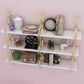 Metal and Wood Glam Shelf Bookcase Gold Wall Mounted Bookshelf for Office